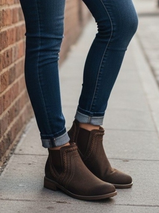 Earth Shoes - Earth Ankle Suede Slip-On Boots
